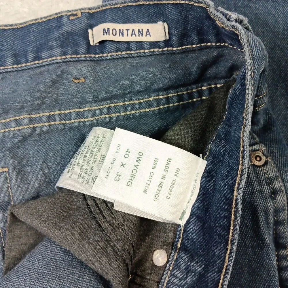 Wrangler Western Montana  Straight Fit Blue Jeans‎ Mens Size 40 X 33